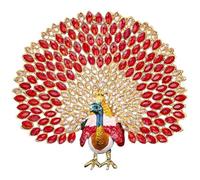 Muteitt Peacock Trinket Box Jewelry Organizer Elegant Peacock Sculpture Enamel Jewelry Box Peacock Figurine Craft Ornaments for Home Decor