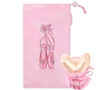 Muteitt Pink Pointe Shoe Bag Dance Shoe Bags Ballet Dance Shoes Bag Drawstring Dance Shoe Pouch Bag for Women Girls