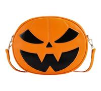 Muteitt Pumpkin Crossbody Bag Halloween Leather Small Satchel Bag 3d Cartoon Little Devil Handbag Funny Pumpkin Shoulder Bag