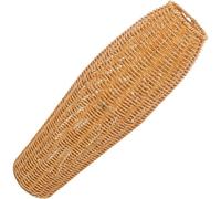 Muteitt Rattan Woven Flower Vase, Rustic Plastic Floor Vase, Brown, Modern, Round, Solid, Unfinished, 1pc, 16.54"H x 3.94"W x 16.54"L