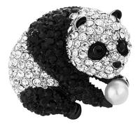 Muteitt Rhinestone Panda Brooch Pin Sparkly Crystal Panda Lapel Pin Cartoon Panda Corsage Badge for Women Men Costume Clothes Pin