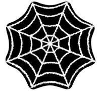 Muteitt Spider Web Bath Mat, Halloween Bathroom Mat Non-slip Rugs Spiderweb Rug Goth Area Rugs for Front Door Bedroom Home Halloween Decor