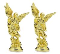 Muteitt St Michael Miguel Arcangel Statue Saint Archangel Michael Defeated Satan Figurines Religious Collectible Sculpture Catholic Figurines