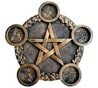 Muteitt Star Candle Holder Astrology Pentacle Altar Plate Resin Tealight Holder Tray Witchcraft Altar Supplies for Witchcraft Wiccan Tarot Supplies