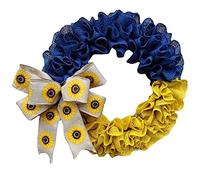 Muteitt Ukrainian Front Door Garland Spring Yellow Blue Artificial Wreath Home Office Porch Window Ukraine Wreath Wall Hanging Ornaments Decoration