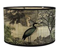 Muteitt Vintage Lamp Shade Bamboo Drum Lampshade Cover E27 Chinese Style Chandelier Lamp Shades Light Cover Lamp Shade for Floor Table Lamp Replacement
