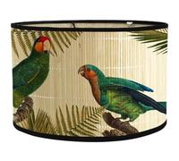 Muteitt Vintage Lamp Shade Bamboo Drum Lampshade Cover E27 Chinese Style Chandelier Lamp Shades Light Cover Lamp Shade for Floor Table Lamp Replacement