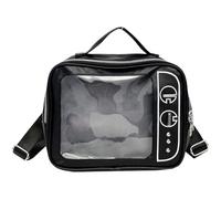 Muteitt Women TV Shape Ita Bag Retro Television Shoulder Bag Ita Backpack Unique Clear Windows Anime Display Crossbody Bag for Pins Display