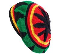Muteitt Wool Knit Rasta Beret Hat Reggae Jamaican Cap Colorful Hippie Beanie Hats Crochet Knitted Slouchy Baggy Cap for Men Women