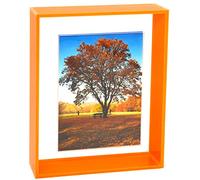 Mutellstory 8x10 Acrylic Picture Frame Neon Floating Photo Frame for Wall Mount and Tabletop Decorative in Gallery Home Office, Neon Orange