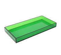 Mutellstory Acrylic Vanity Tray Decorative Bathroom Tray Perfume Jewelry Makeup Tray for Dresser Tops Small Desk Organizer Candle Sink Tray for Counter, Emerald Green