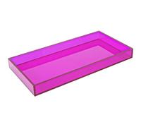 Mutellstory Acrylic Vanity Tray Decorative Bathroom Tray Perfume Jewelry Makeup Tray for Dresser Tops Small Desk Organizer Candle Sink Tray for Counter, Purple
