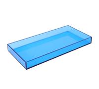 Mutellstory Acrylic Vanity Tray Decorative Bathroom Tray Perfume Jewelry Makeup Tray for Dresser Tops Small Desk Organizer Candle Sink Tray for Counter, Blue