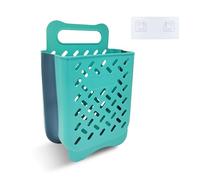 MutiValue Laundry Hamper, Plastic Collapsible Laundry Basket, Portable Wall-Mounted Dirty Clothes Hamper with Hook Foldable Laundry Basket with for Room Storage Organizing (Blue)