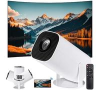 MUTNITT Mini Projector WiFi+BT5 Android11, Automatic Correction Vertical Direction,4K Video Support,Projection Size 40~150 Inch 180° Multi-Angle Adjustmen,Portable Projector for Bedroom,Living room