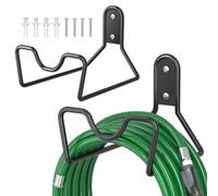 Mutool 2 Pack Garden Hose Holder Wall Mount, Heavy Duty Garden Hose Hook Outdoor for Wall Storage with Screws, Hosepipe Holder, Black