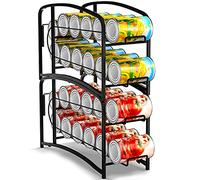 Mutool 2 Pack Stackable Can Rack Holder for Fridge Kitchen Cupboard, Counter-Top, Pantry Organizers and Storage, Blcak