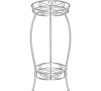 Mutool 2 Tier Metal Plant Stands for Flower Pot, Tall Plant stand for Outdor Indoor Plant, Plant Pot Holder Plant Table for Garden Patio, 69x32cm, Silver Gray