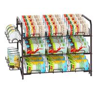Mutool 3 Tier Can Rack Organizer, Stackable Food Storage Rack Kitchen Organizer, Can Holder Storage Rack for Counter-Top, Pantry Organizers and Storage, Bronze