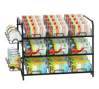 Mutool 3 Tier Can Rack, Stackable Kitchen Food Organizer/Holder for Counter-Top, Pantry Organizers and Storage, Black