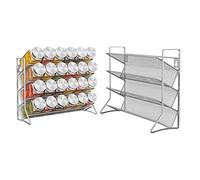 Mutool 3 Tier Spice rack Free standing Metal Kitchen Shelf herbs Spice Bottle Jars Storage Tidy Condiment holder for Countertop Cabinet, set of two, without jars (silver grey)