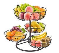 Mutool 4-Tier Fruit Basket, Kitchen Countertop Fruit Bowl, Metal Fruit Racks Decorative Fruit Bowls Stand Vegetable Snacks Holder, Bronze (JUEGBU845D)