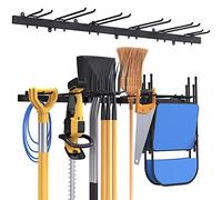 Mutool 51inch Wall Mounted Tool Storage Rack Single Hook, Metal Wall Mount Tools Home and Garage Storage System, Steel Gear Hanger, for Garden, Garage, Wall Tool Organiser (Single Row Hook)