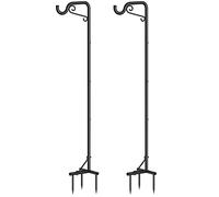 Mutool 75in Adjustable Shepherds Hooks for Outdoor, 2 Pack Heavy Duty Bird Feeder Pole, Shepherds Crook Garden Hooks for Lantern Birdfeeder Christmas Lights Hanging Plants Solar Light, Black