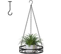 Mutool Hanging Planter, Plant Hanging Pots for Indoor Outdoor, Outdoor Hanging Baskets with Ceiling Hook & Hanging Basket Chains, Black