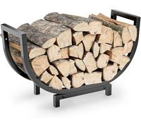 Mutool Metal Firewood Rack, Heavy Duty Firewood Log Holder for Indoor Outdoor, Large Capacity Wood Basket for Fireplace Wood Storage, Black