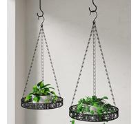 Mutool Metal Plant Hanger, 2PCS Hanging Planter for Window, with Ceiling Hook & Hanging Basket Chains, Indoor Outdoor Plant Holder