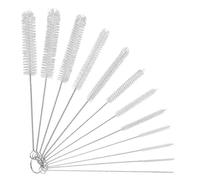 MUTORE Bottle Brushes,12pcs Long Straw Cleaning Brush,Nylon Bottle Cleaning Brush for Cleaning,Radiator Cleaner Brush,Pipe Cleaners for Teapot Baby Bottle Test Tube Flask Straw,White