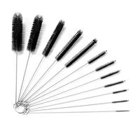 MUTORE Bottle Brushes,12pcs Long Straw Cleaning Brush,Nylon Bottle Cleaning Brush for Cleaning,Radiator Cleaner Brush,Pipe Cleaners for Teapot Baby Bottle Test Tube Flask Straw,Black