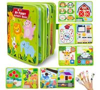 MutoToy® Busy Book for 1 2 3 Year Old, 22 in 1 Montessori Busy Board for Toddlers with Life Skills, Matching, Sorting, Baby Travel Toys for Plane, for 1 2 3 4 Year Old Boys Girls