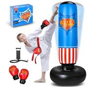 MutoToy® Punching Bag for Kids, 66 Inch Large Stable Inflatable Boxing Bag, Free Standing Punch Bag with Gloves for Kids Adults, Kids Boxing Set for Practicing Karate Taekwondo