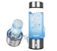 MUTOUHE Hydrogen Water Bottle, 4000PPB Hydrogen Water Bottle Generator, 450ML Portable Water Ionizer with SPE & PEM, Improve Water in 3 Minutes, Hydrogen Rich Water Cup for Travel (Mirror Silver)