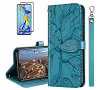 MUTOUREN Case Compatible with Samsung Galaxy S21 PU Leather Protective Wallet Case Flip Cover Magnetic Closure Card Slot Bumper with 1* Screen Protector - Blue