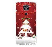 MUTOUREN Case for Xiaomi Redmi Note 9/Redmi 10X 4G Clear Crystal Silicone Cover for Christmas, Ultra Thin Anti-Scratch Bumper with free [Screen Protector], Christmas Tree