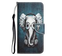 MUTOUREN Compatible with iPhone 17 Pro Case PU Leather Wallet Case Flip Folio Cover Card Slots Anti-Scratch Shockproof Protective Phone Case, Elephant