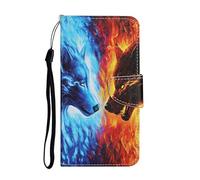 MUTOUREN Compatible with iPhone XR Case PU Leather Wallet Case Flip Folio Cover Card Slots Anti-Scratch Shockproof Protective Phone Case, Wolf