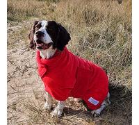 Mutt and Bailey Dog Drying Coat - Microfibre Towel Robe Dressing Gown with Super Absorbent Double Layered Design - Dog Towels For Drying Dogs, Comfort Fitting (M, Brick Red)