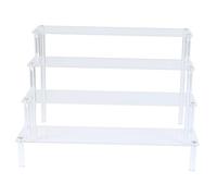 MUTTE Acrylic Display Stand, Clear Display Riser for Figures Collections Cupcake Perfume Cosmetic Organizer Holder (4 tiers 30cm)