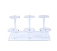 MUTTE Tier Clear Display Riser Stand Acrylic Shelf for Pop Figures, Perfume, Dessert, Nail Polish, Crafts, Small Collectibles (6 circles dia. 6cm)