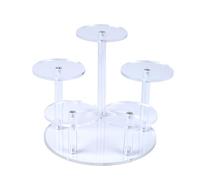MUTTE Tier Clear Display Riser Stand Acrylic Shelf for Pop Figures, Perfume, Dessert, Nail Polish, Crafts, Small Collectibles (5 circles dia. 6cm)