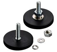 MUTUACTOR 4pcs Neodymium Magnet Base with Rubber Coating and 1/4”-20 Male Threaded Stud, Vertical Magnetic Pull-Force 18.5lbs No-Slip,Anti-Scratch Strong Magnet Mount for Camera, Pan Heads…