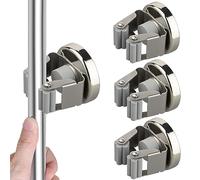 MUTUACTOR Crochet Magnétique Robuste, Porte - Balai Magnétique Fort Support Mural, Sans Perçage Porte - Balai Mobile for Arrangement and Gestion des Outils de Lavage de Cuisine de Garage (Pack of 4)