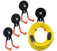 MUTUACTOR Heavy Duty Hooks with N52 Rare Earth Magnets Black 4 Hooks Wall Mounted Steel Metal Doors Kitchen Compartments Classroom