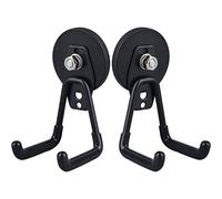 MUTUACTOR Heavy Duty Magnetically Coated Hooks,Garage Hooks with Rare Earth for Hanging Class Cruise,Kitchen Lockers,Metal Doors (D66mm 2 Black Hook)