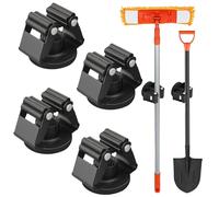MUTUACTOR Magnetic Broom Holder,4PCS Anti-Slip Magnetic Mount Storage Broom Holders with Rubber Grippers,Heavy Duty Magnetic Tool Holder for Work Garage Laundry Kitchen RV Van Accessories