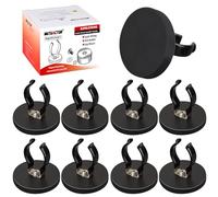 MUTUACTOR Universal Magnetic Mount Heavy Duty Hooks for Flashlight Holder,Anti-slipLarge Opening Durable Magnets Flexible Clamps for Garage Organize Garden Workshop Tools Storage,8PCS